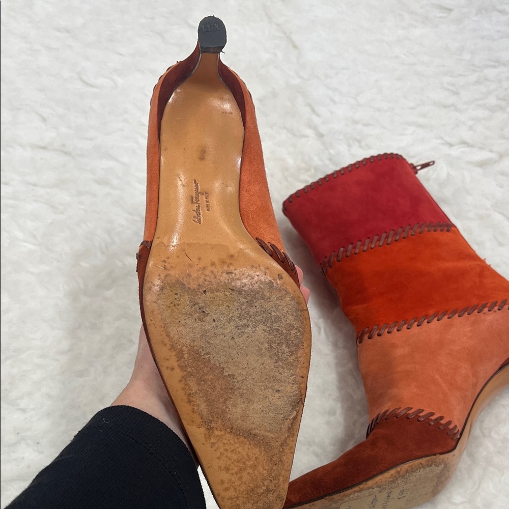Salvatore Ferragamo Suede Ankle Boots View 6